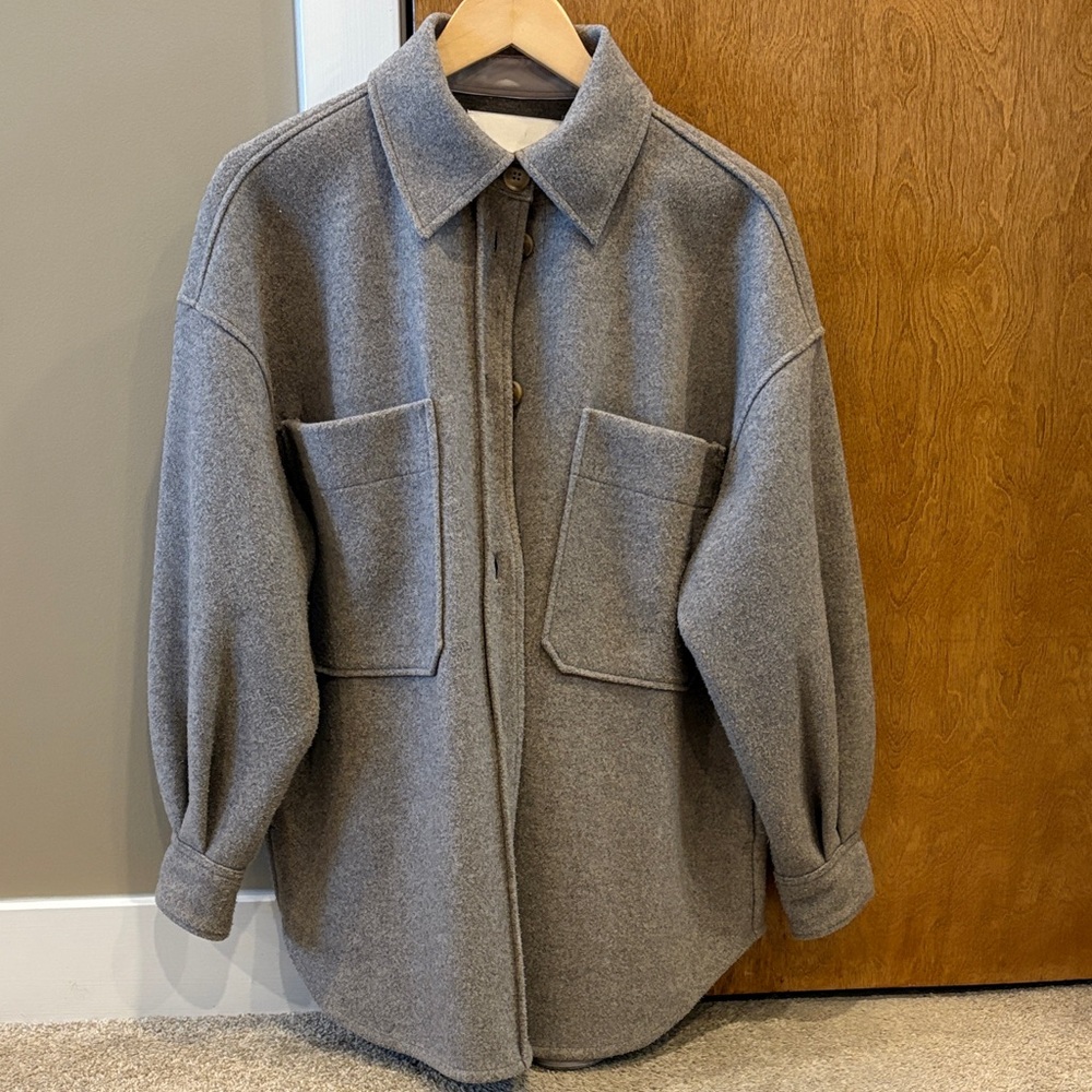 Oak + Fort Oversized Grey Shacket